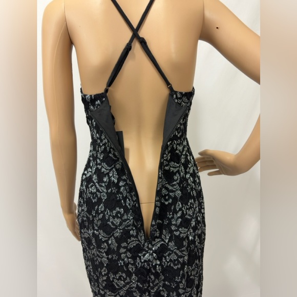 NBD Sold by Revolve  - Sitabella Dress Black lace with glistening silver… - Picture 7 of 11